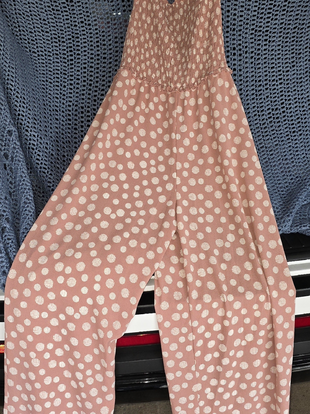 Candies Pink Polka Dot Halter Top Wide-Leg Jumpsuit